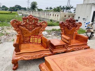 Combo bàn ghế louis hoàng gia 6 món và kệ tivi gỗ hương đá (Anh Khánh, Nghệ An) 23 2 ghế đơn louis hoàng gia