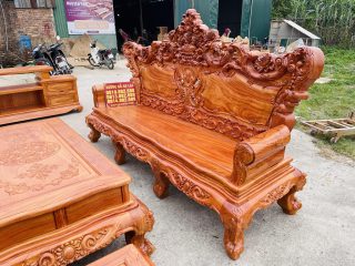 Combo bàn ghế louis hoàng gia 6 món và kệ tivi gỗ hương đá (Anh Khánh, Nghệ An) 16 Đoản dài louis hoàng gia gỗ hương