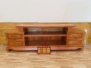 Bàn giao bộ bàn ghế hoàng gia 6 món và kệ tivi gỗ hương đá (Anh Tuấn, Hà Nam) 27 mẫu kệ tivi gỗ hương đá