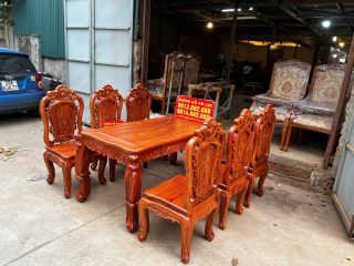 bộ bàn ăn louis hoàng gia