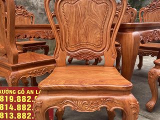 Mẫu bàn ăn hoàng gia 8 ghế louis gỗ hương đá (Chú Nhân, Vĩnh Phúc) 17 mẫu ghế louis hoàng gia gỗ hương