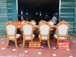 Bộ bàn ăn 8 ghế bề thế
