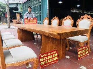 bàn ăn nguyên khối dày 10p