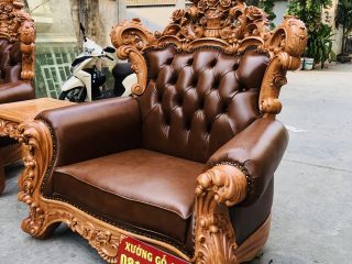 ghế đơn louis hoa lá tây