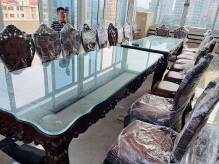 Siêu phẩm 2 bàn ăn hoàng gia 24 ghế louis bọc đệm gỗ gõ đỏ cực vip (Anh Đông, Hải Phòng) 32 bộ bàn ghế ăn louis gỗ gõ đỏ cao cấp