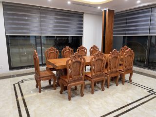 bộ bàn ghế hoàng gia louis gỗ hương