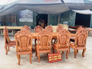 bàn ghế ăn louis hoàng gia
