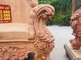 Siêu phẩm bàn ghế louis hoàng gia nguyên khối 10 món gỗ hương đá cao cấp (Anh Bằng, Đà Nẵng) 28 chân ghế 22p