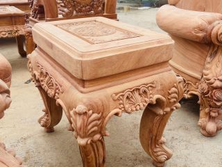 Siêu phẩm bàn ghế louis hoàng gia nguyên khối 10 món gỗ hương đá cao cấp (Anh Bằng, Đà Nẵng) 30 đôn kẹp gỗ hương đá