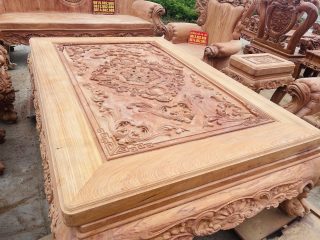 Siêu phẩm bàn ghế louis hoàng gia nguyên khối 10 món gỗ hương đá cao cấp (Anh Bằng, Đà Nẵng) 17 bàn trà louis mặt nguyên khối