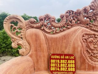 Siêu phẩm bàn ghế louis hoàng gia nguyên khối 10 món gỗ hương đá cao cấp (Anh Bằng, Đà Nẵng) 21 vách đoản ghép 5 tấm