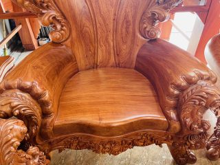 Siêu phẩm bàn ghế louis hoàng gia nguyên khối 10 món gỗ hương đá (Anh Duy, Sài Gòn) 33 ghế đơn gỗ hương đá nguyên khối
