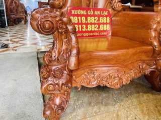 Siêu phẩm bàn ghế louis hoàng gia nguyên khối 10 món gỗ hương đá (Anh Duy, Sài Gòn) 36 chân ghế louis hoàng gia