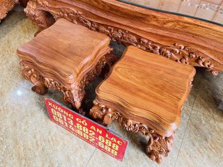Siêu phẩm bàn ghế louis hoàng gia nguyên khối 10 món gỗ hương đá (Anh Duy, Sài Gòn) 37 đôn ngồi louis gỗ hương