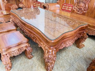 Siêu phẩm bàn ghế louis hoàng gia nguyên khối 10 món gỗ hương đá (Anh Duy, Sài Gòn) 22 mẫu bàn trà louis hoàng gia