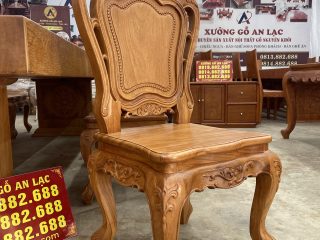 Siêu phẩm bàn ăn nguyên khối 3m55cm kết hợp 10 ghế louis gỗ gõ đỏ (Chú Nhẫn, Hưng Yên) 13 mẫu ghế louis lưng cao không tay