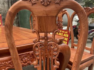 Mẫu bàn ăn louis hoàng gia kết hợp 10 ghế cây đàn gỗ hương đá cao cấp (Chú Thọ, Vĩnh Phúc) 17 vách ghế louis hoàng gia