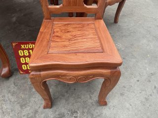 Mẫu bàn ăn louis hoàng gia kết hợp 10 ghế cây đàn gỗ hương đá cao cấp (Chú Thọ, Vĩnh Phúc) 18 mặt ghế louis hoàng gia