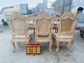 bàn ghế hoàng gia đục 1 mặt