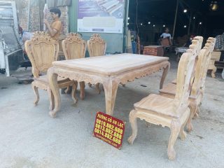 bộ bàn ăn louis hoàng gia