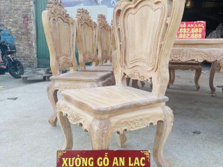 Bộ bàn ăn hoàng gia kết hợp 10 ghế louis gỗ gõ đỏ hàng vip xong mộc (Anh Minh, Hải Dương) 25 ghế ngồi louis sang trọng