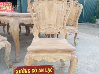 Bộ bàn ăn hoàng gia kết hợp 10 ghế louis gỗ gõ đỏ hàng vip xong mộc (Anh Minh, Hải Dương) 22 mẫu ghế louis hoàng gia lưng cao không tay