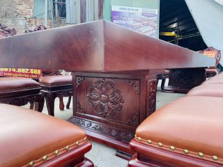 hệ chân bàn nguyên khối dày 20p đục xoắn lá tây