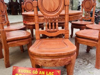 Mẫu bàn ăn tròn 8 ghế louis cổ điển gỗ hương đá cao cấp (Anh Thông, Thái Nguyên) 16 bộ bàn ăn 8 ghế
