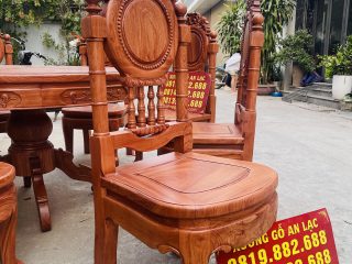 Mẫu bàn ăn tròn 8 ghế louis cổ điển gỗ hương đá cao cấp (Anh Thông, Thái Nguyên) 17 mẫu ghế louis đồng hồ cổ điển