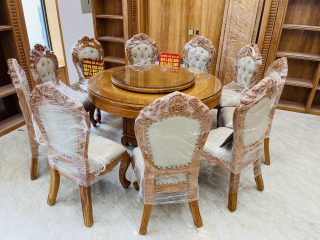 mẫu bàn ăn 10 ghế louis