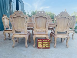Bản mộc bộ bàn ăn hoàng gia 8 ghế louis gỗ gõ đỏ cao cấp (Chú Học, Vĩnh Phúc) 23 mẫu ghế louis hoàng gia tân cổ điển đục 1 mặt