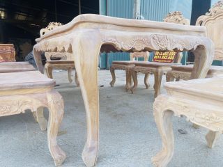 Bản mộc bộ bàn ăn hoàng gia 8 ghế louis gỗ gõ đỏ cao cấp (Chú Học, Vĩnh Phúc) 17 thiết kế chân bàn cong cách điệu