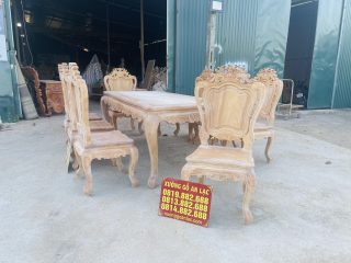 Bản mộc bộ bàn ăn hoàng gia 8 ghế louis gỗ gõ đỏ cao cấp (Chú Học, Vĩnh Phúc) 18 bộ bàn ăn 8 ghế louis