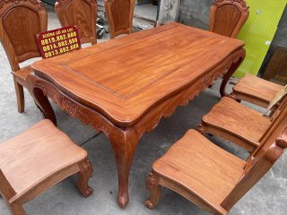 mẫu bàn ăn hoàng gia chữ nhật
