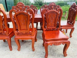 tựa lưng đục tỉa họa tiết cả hai mặt