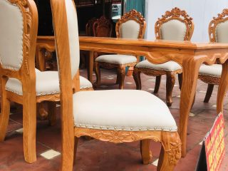 Bộ bàn ăn louis 6 ghế hoàng gia bọc đệm cao cấp (Anh Tuyên, Đà Nẵng) 19 mẫu ghế louis cao cấp