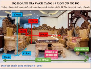 bàn ghế hoàng gia nguyên khối 10 món