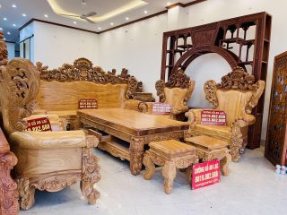 bộ bàn ghế gỗ gõ đỏ nguyên khối