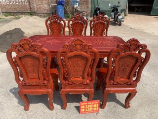 bộ bàn ăn louis hoàng gia 6 ghế