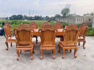 mẫu bàn ghế ăn louis hoàng gia