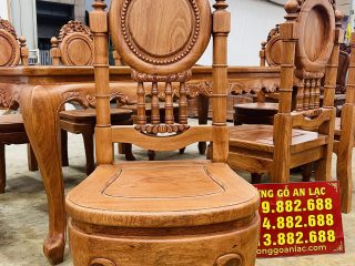 Mẫu bàn ăn hoàng gia 8 ghế louis cổ điển gỗ hương đá (Chị Nhi, Long Biên) 17 mẫu ghế louis đồng đồ cổ điển