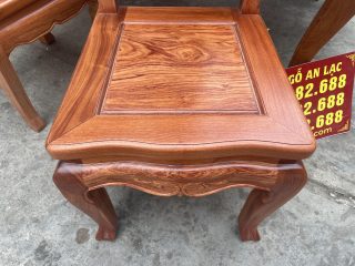 Bộ bàn ăn louis hoàng gia 6 ghế cây đàn gỗ hương đá cao cấp (Anh Nam, Hà Nội) 20 mặt ngồi ghế louis cây đàn