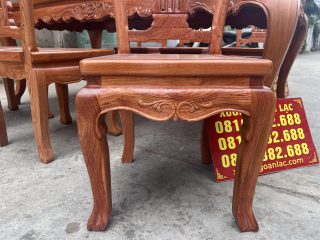 Bộ bàn ăn louis hoàng gia 6 ghế cây đàn gỗ hương đá cao cấp (Anh Nam, Hà Nội) 21 hệ chân yếm ghế cây đàn