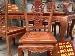 Bộ bàn ăn louis hoàng gia 6 ghế cây đàn gỗ hương đá cao cấp (Anh Nam, Hà Nội) 17 mẫu ghế cây đàn gỗ hương đá