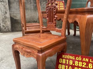 Bộ bàn ăn louis hoàng gia 6 ghế cây đàn gỗ hương đá cao cấp (Anh Nam, Hà Nội) 18 mẫu ghế cây đàn lưng cao