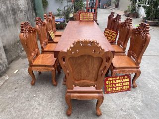 bộ bàn ăn 10 ghế kích thước lớn