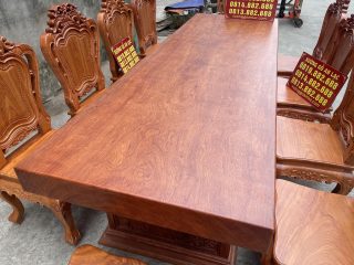 bàn ăn nguyên khối gỗ hương đá