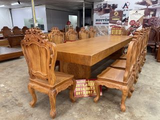bộ bàn ghế ăn 12 ghế hoành tráng