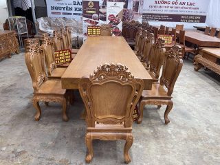 bộ bàn ăn 12 ghế siêu lớn