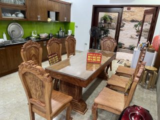 bộ bàn ăn gỗ hương đá